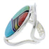 Southwest Silver Multicolor Inlay Ring Size 5 JX37660